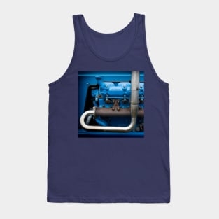 Blue Tractor Motor, vintage engine portraits for man caves Tank Top